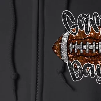 Game Day Football Bling Bling Football Lover Fall Autumn Full Zip Hoodie