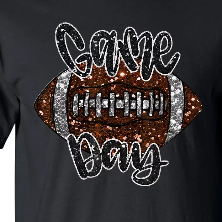 Game Day Football Bling Bling Football Lover Sport Season Tall T-Shirt