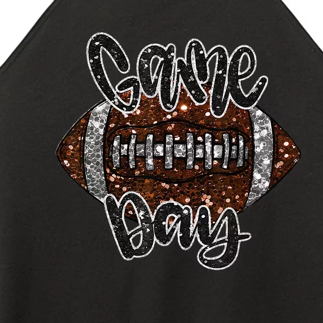 Game Day Football Bling Bling Football Lover Sport Season Women’s Perfect Tri Rocker Tank