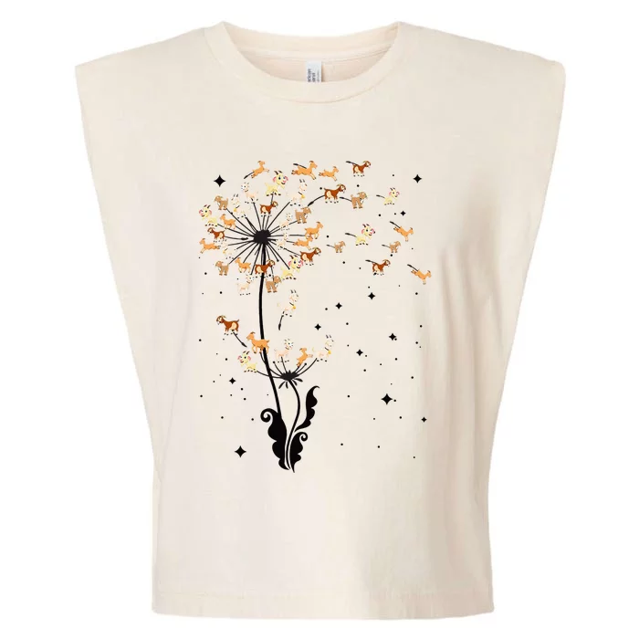 Goat Dandelion Flower Funny Animals Lovers Garment-Dyed Women's Muscle Tee