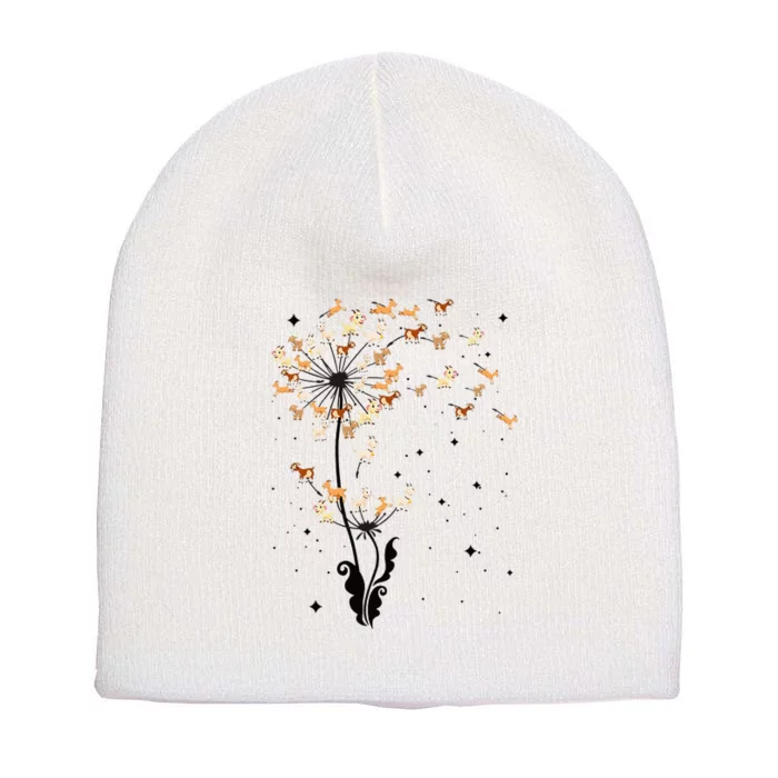 Goat Dandelion Flower Funny Animals Lovers Short Acrylic Beanie