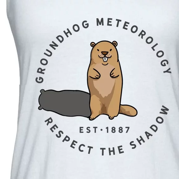 Groundhog Day Funny Quote Respect The Shadow Meteorology Ladies Essential Flowy Tank