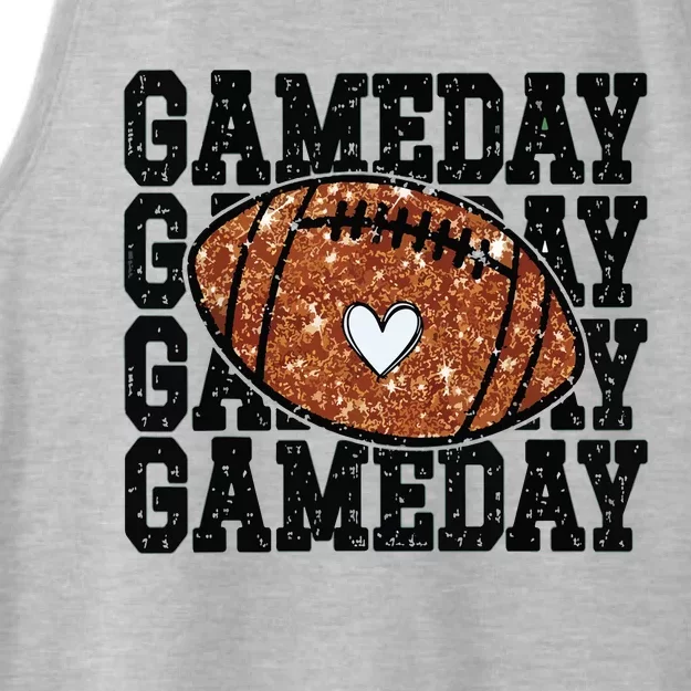 Game Day Football Bling Bling Football Lover Trendy Ladies Tri-Blend Wicking Tank