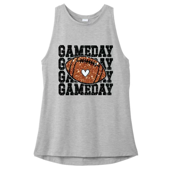 Game Day Football Bling Bling Football Lover Trendy Ladies Tri-Blend Wicking Tank