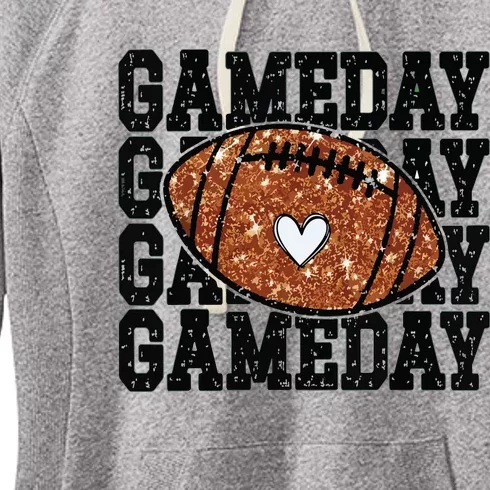 Game Day Football Bling Bling Football Lover Trendy Women's Fleece Hoodie