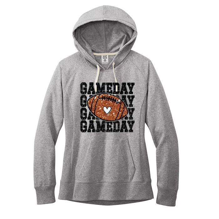 Game Day Football Bling Bling Football Lover Trendy Women's Fleece Hoodie