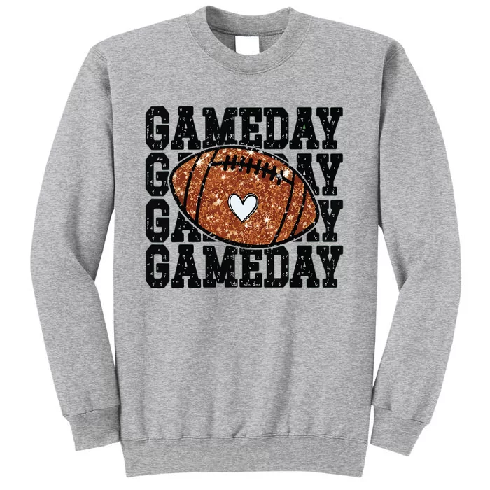 Game Day Football Bling Bling Football Lover Trendy Tall Sweatshirt