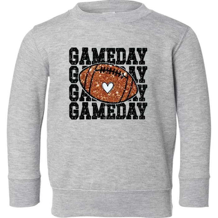 Game Day Football Bling Bling Football Lover Trendy Toddler Sweatshirt