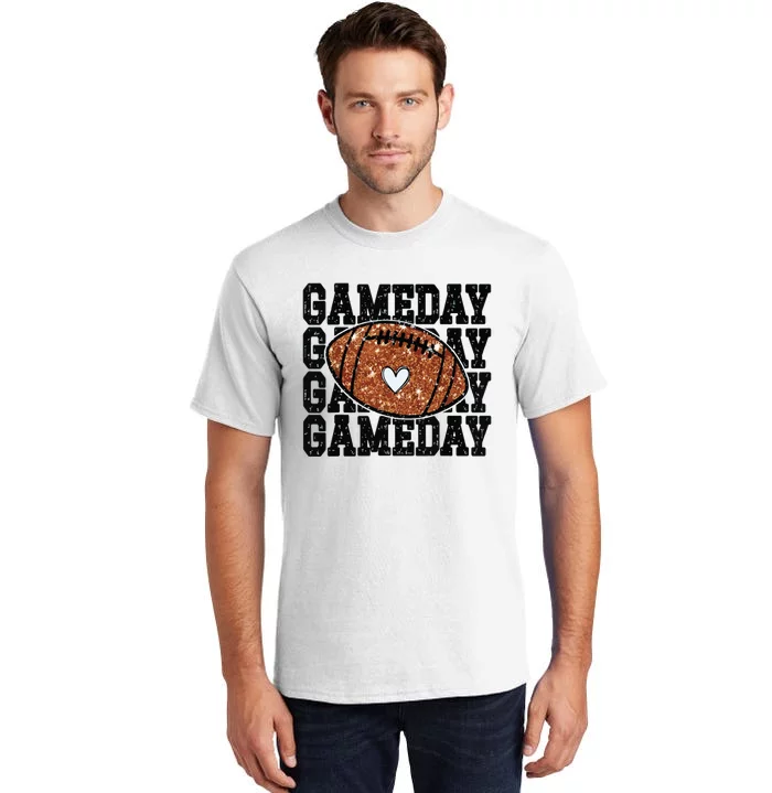 Game Day Football Bling Bling Football Lover Trendy Tall T-Shirt