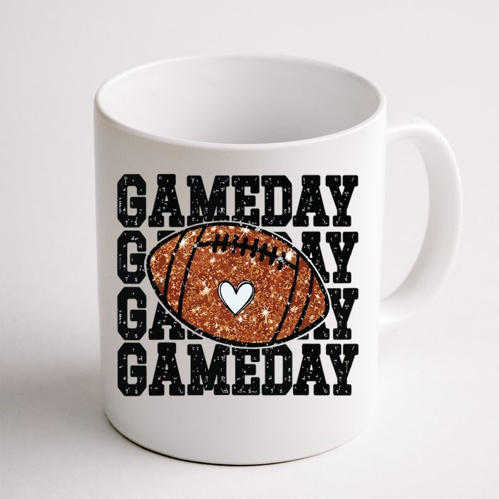 Game Day Football Bling Bling Football Lover Trendy Front & Back Coffee Mug