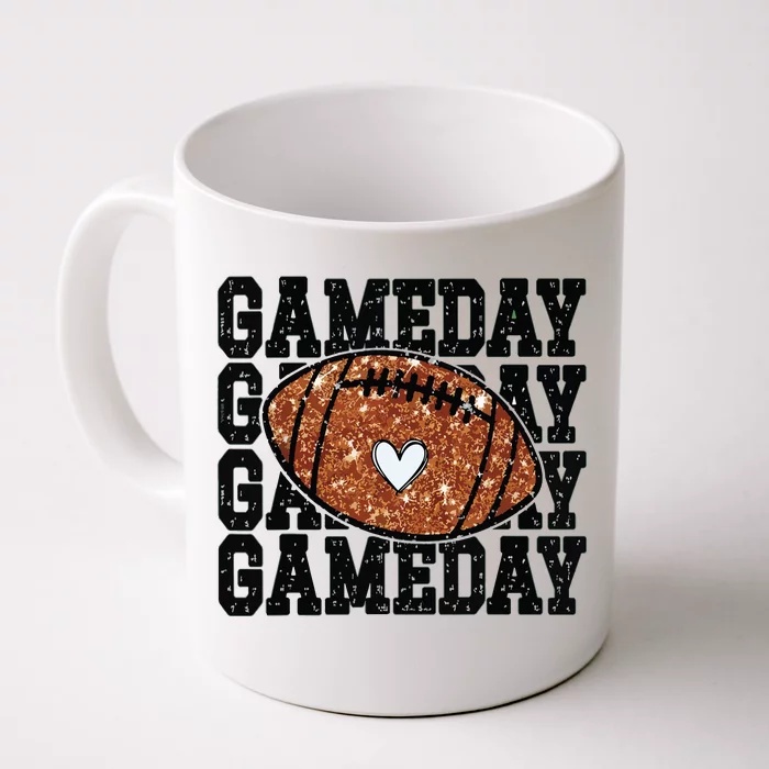 Game Day Football Bling Bling Football Lover Trendy Front & Back Coffee Mug