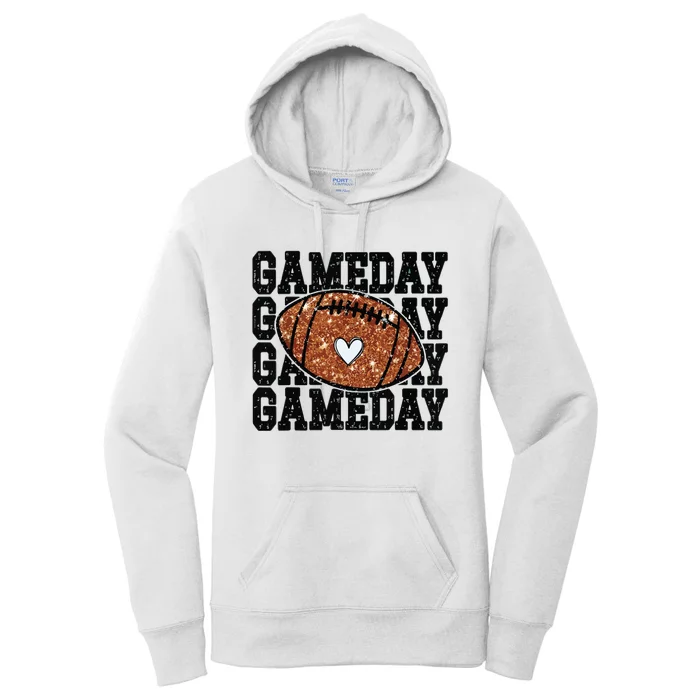 Game Day Football Bling Bling Football Lover Trendy Women's Pullover Hoodie