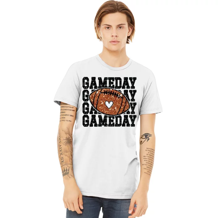 Game Day Football Bling Bling Football Lover Trendy Premium T-Shirt