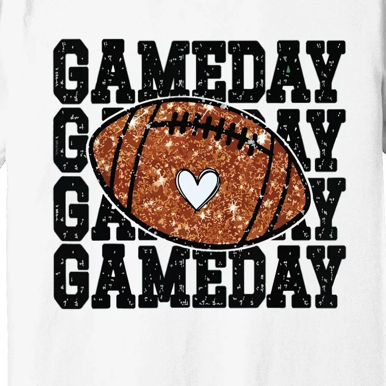 Game Day Football Bling Bling Football Lover Trendy Premium T-Shirt