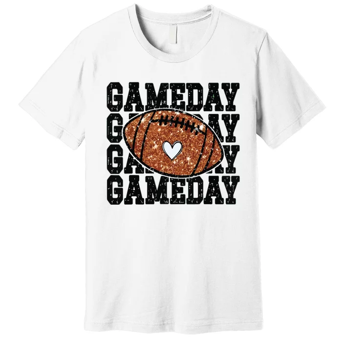 Game Day Football Bling Bling Football Lover Trendy Premium T-Shirt