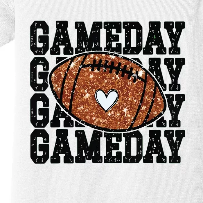 Game Day Football Bling Bling Football Lover Trendy Baby Bodysuit