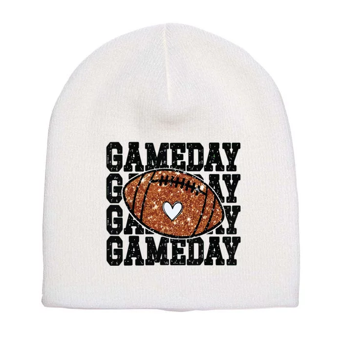 Game Day Football Bling Bling Football Lover Trendy Short Acrylic Beanie