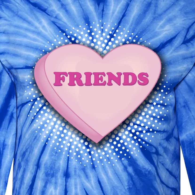 Galentines Day Friends Pink Heart Gift Tie-Dye Long Sleeve Shirt