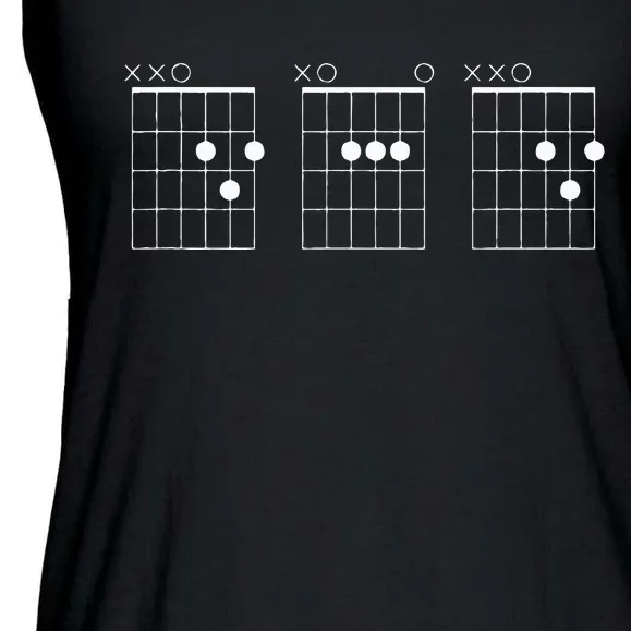 Guitarist Dad Fathers Day Dad Guitar Chords Ladies Essential Flowy Tank