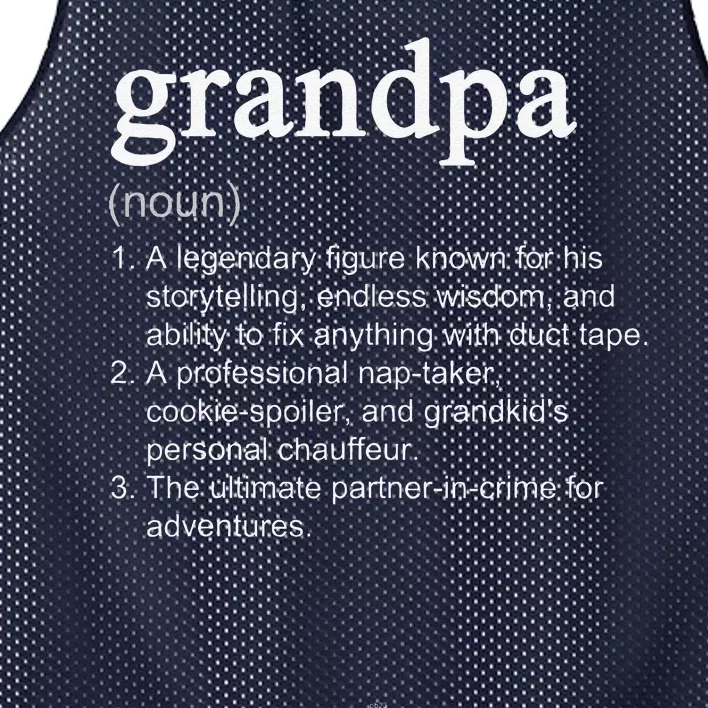 Grandpa Definition Funny Cool Mesh Reversible Basketball Jersey Tank