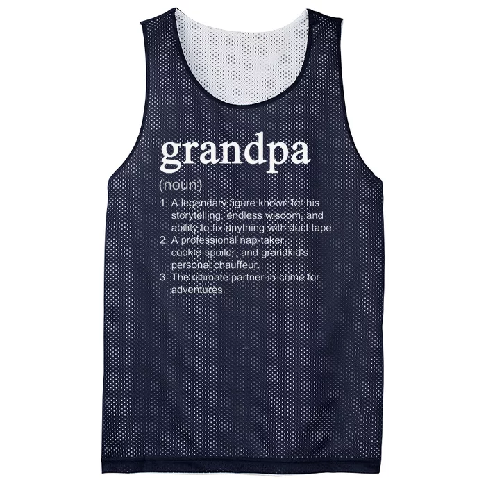 Grandpa Definition Funny Cool Mesh Reversible Basketball Jersey Tank