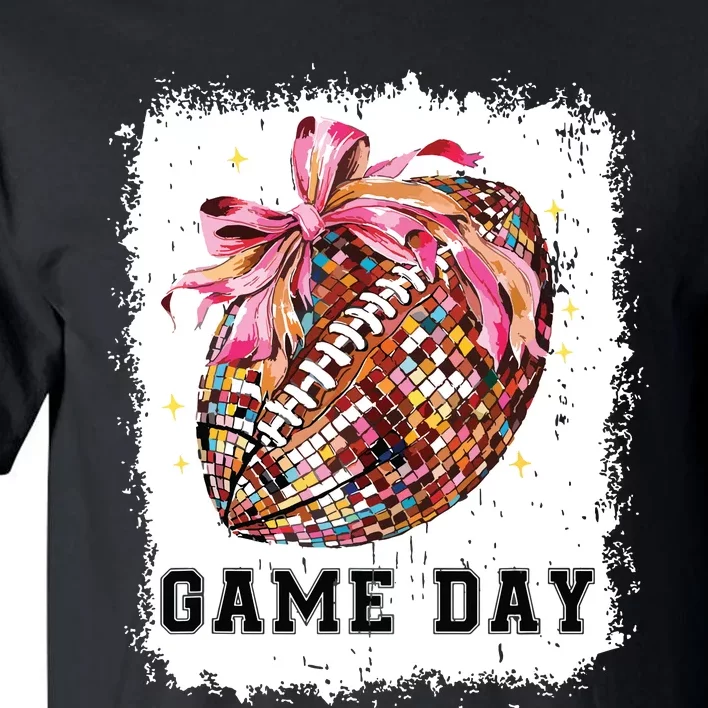 Game Day Football Season Football Bow Gift Girl Women Tall T-Shirt