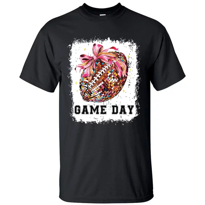 Game Day Football Season Football Bow Gift Girl Women Tall T-Shirt