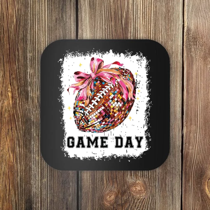 Game Day Football Season Football Bow Gift Girl Women Coaster