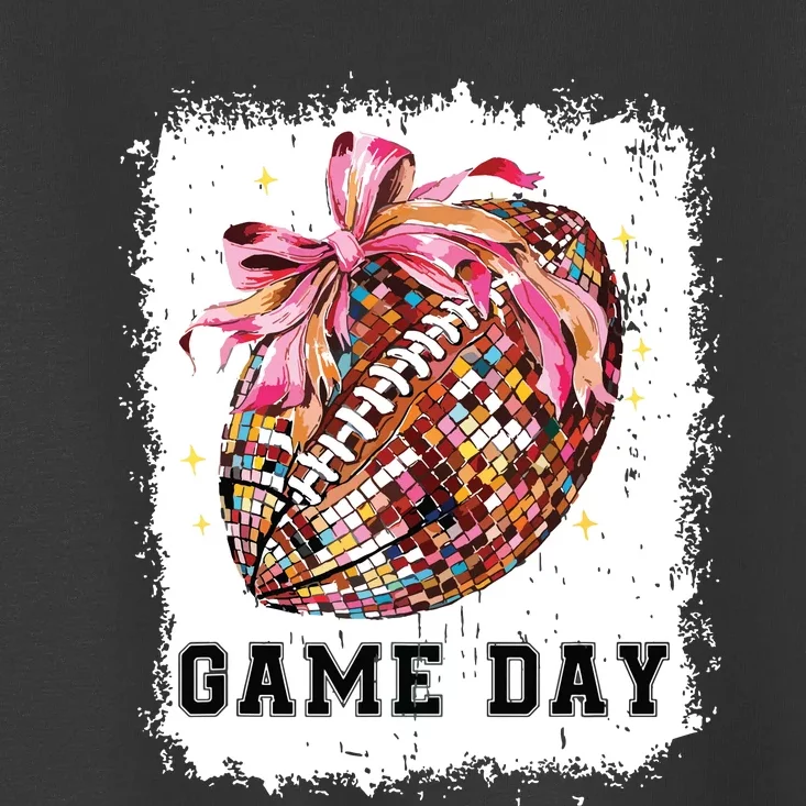 Game Day Football Season Football Bow Gift Girl Women Toddler T-Shirt