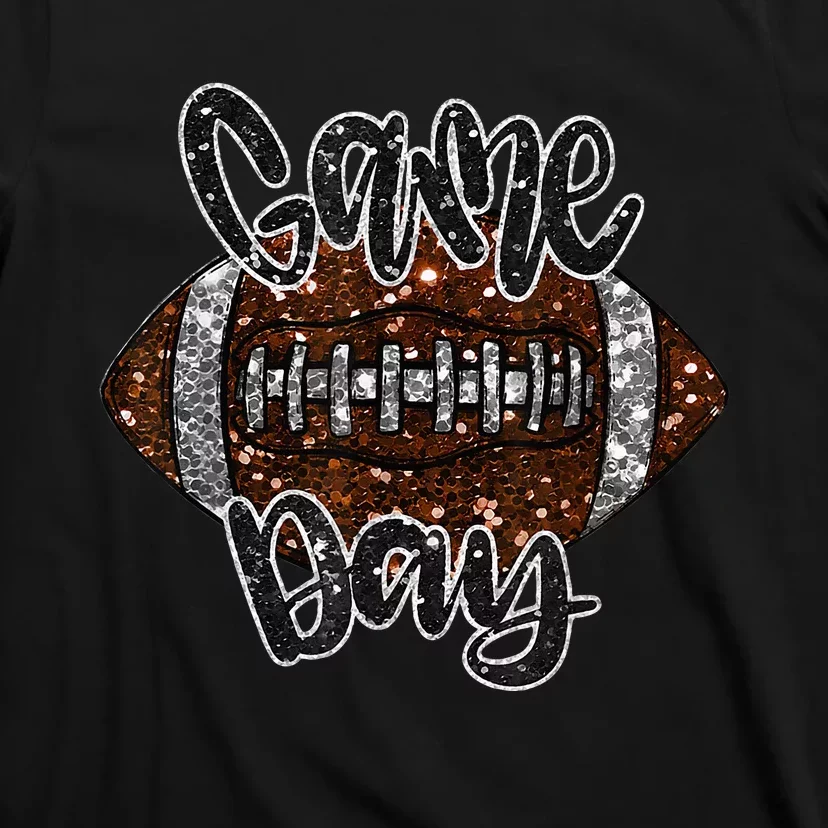 Game Day Football Bling Bling Football Lover Sport Season T-Shirt