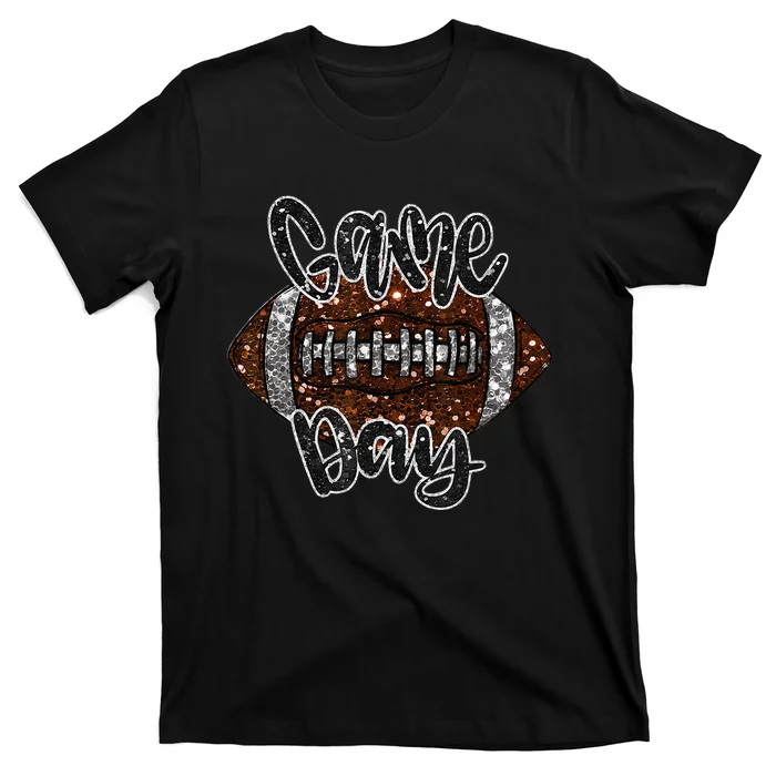 Game Day Football Bling Bling Football Lover Sport Season T-Shirt