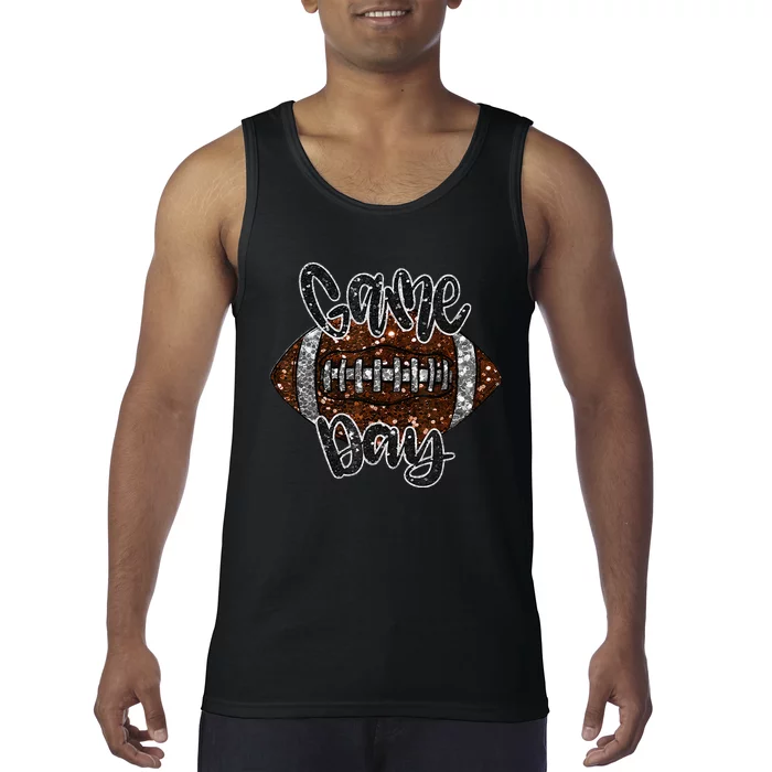 Game Day Football Bling Bling Football Lover Sport Season Tank Top