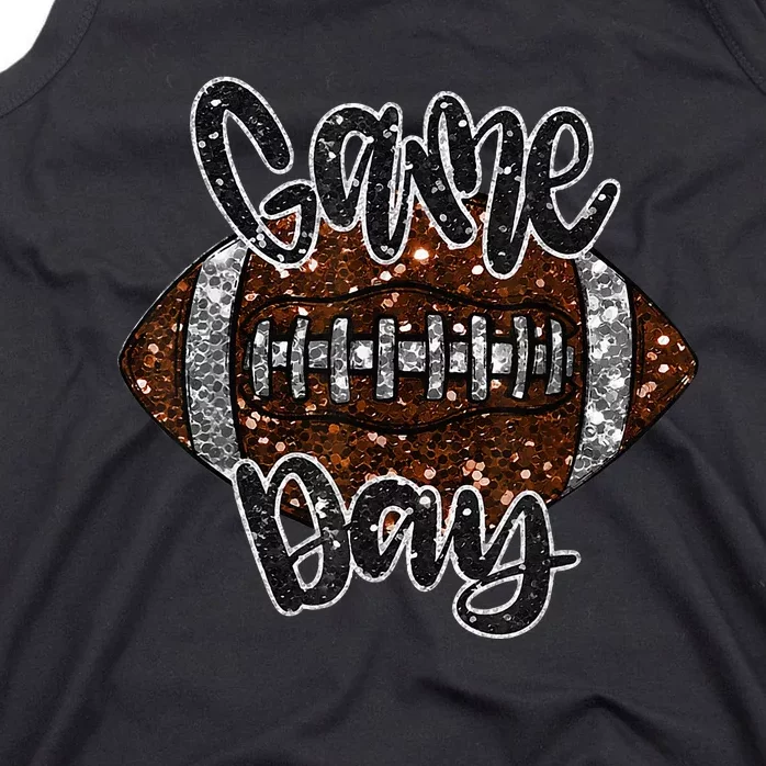 Game Day Football Bling Bling Football Lover Sport Season Tank Top