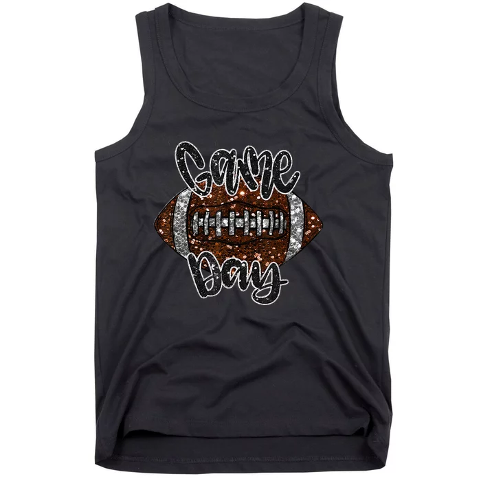 Game Day Football Bling Bling Football Lover Sport Season Tank Top