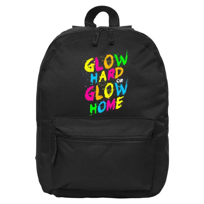 Glow Design for and adults in bright colors 80s theme 16 in Basic Backpack