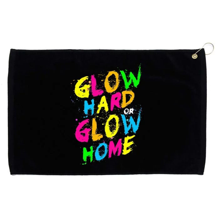 Glow Design for and adults in bright colors 80s theme Grommeted Golf Towel