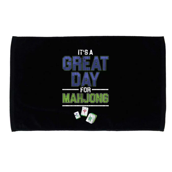 Great Day For Mahjong Player Chinese Board Game Solitaire Funny Gift Microfiber Hand Towel