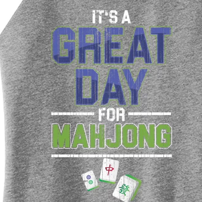 Great Day For Mahjong Player Chinese Board Game Solitaire Funny Gift Women’s Perfect Tri Rocker Tank