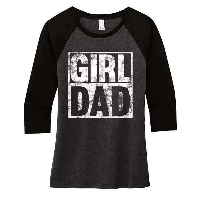 Girl Dad For Men Hashtag Girl Dad Fathers Day Daughter Women's Tri-Blend 3/4-Sleeve Raglan Shirt