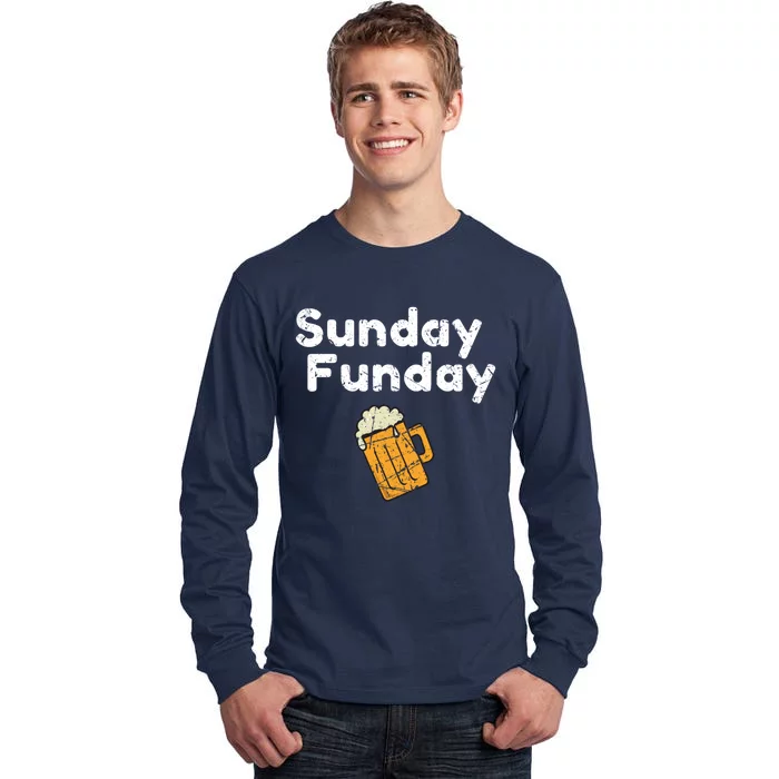 Game Day Funny Sunday Sports Funday Drinking Football Tall Long Sleeve T-Shirt