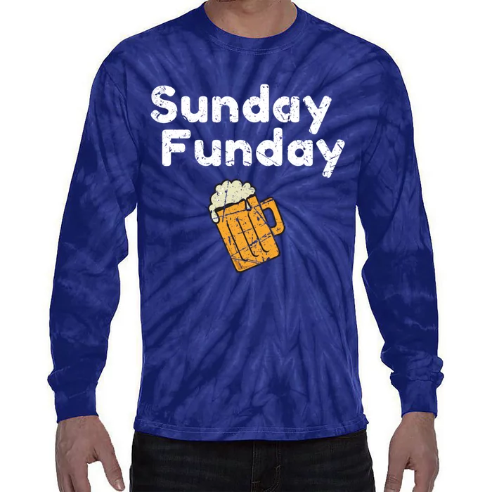 Game Day Funny Sunday Sports Funday Drinking Football Tie-Dye Long Sleeve Shirt