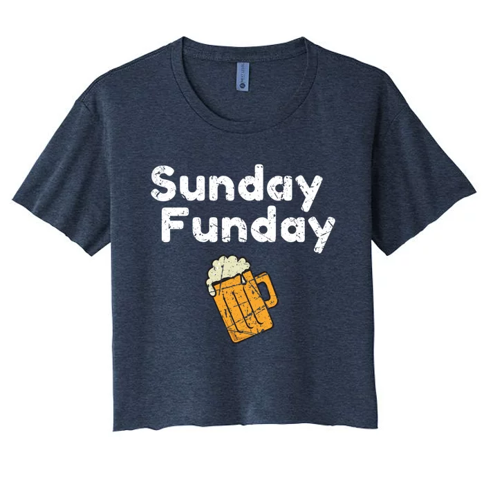 Game Day Funny Sunday Sports Funday Drinking Football Women's Crop Top Tee