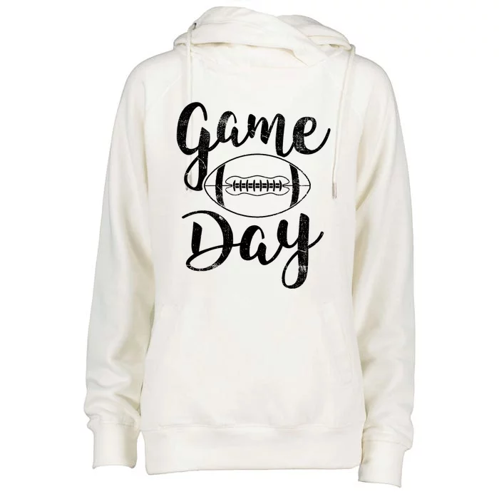 Game Day Football Cute Football Top Meaningful Gift Womens Funnel Neck Pullover Hood