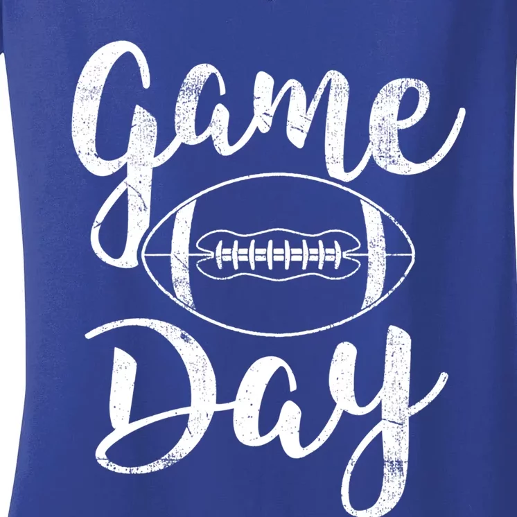 Game Day Football Cute Football Top Meaningful Gift Women's V-Neck T-Shirt