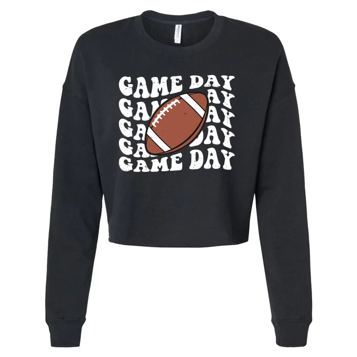 Game Day Football Fan Cropped Pullover Crew