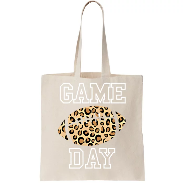 Game Day Football Mom Leopard Print Football Lover Gift Tote Bag