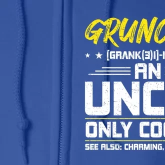 Gruncle Definition Great Uncle Niece Nephew Gift Full Zip Hoodie