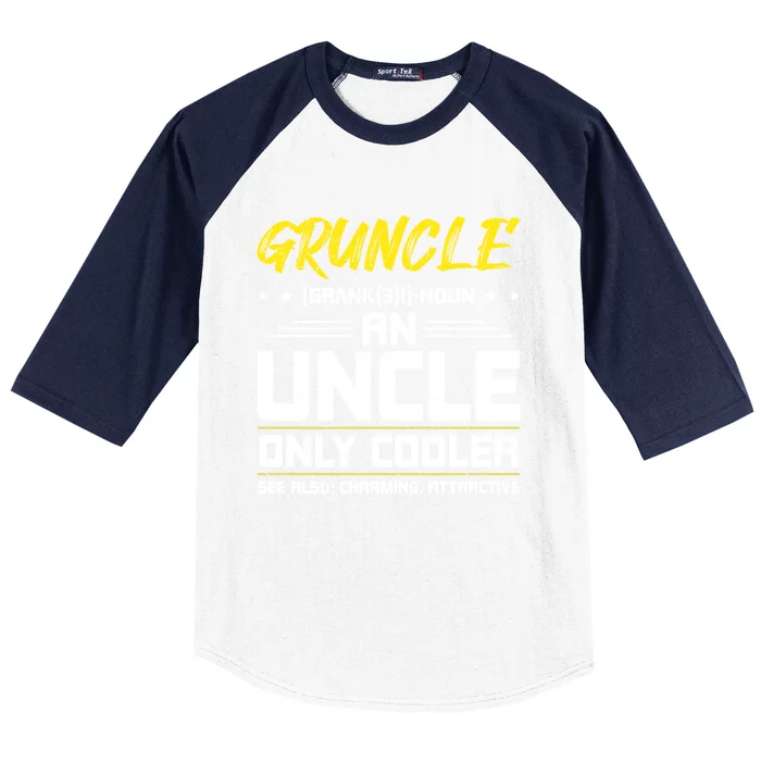 Gruncle Definition Great Uncle Niece Nephew Gift Baseball Sleeve Shirt