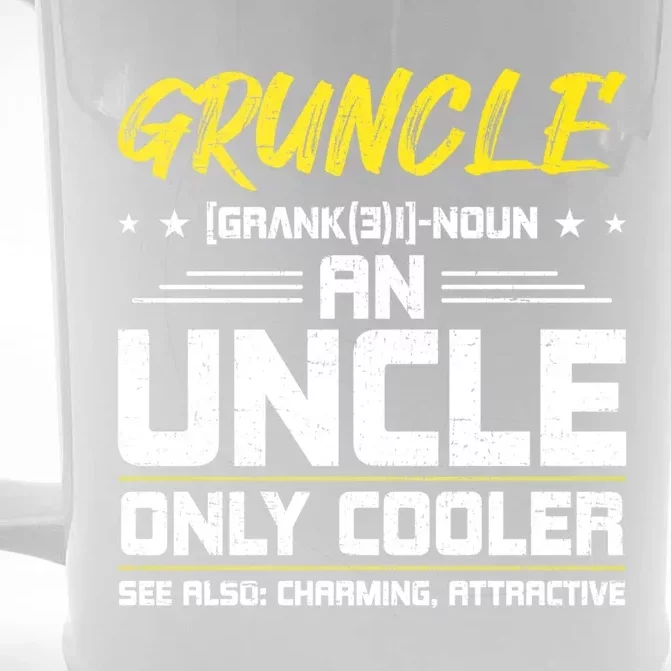 Gruncle Definition Great Uncle Niece Nephew Gift Front & Back Beer Stein