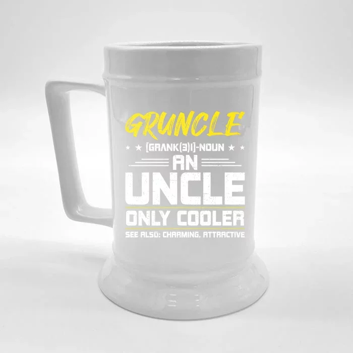 Gruncle Definition Great Uncle Niece Nephew Gift Front & Back Beer Stein